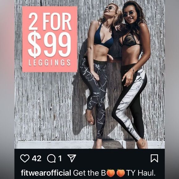 FITWEAR FASHION - NWT- L Sz 10 Marbled Leggings w/Black Trim. Soft & Sculpting - Picture 8 of 13